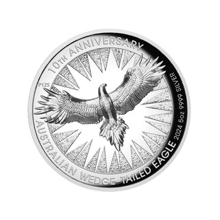 Australian Wedge-tailed Eagle 10th Anniversary 2024 5oz Silver Proof High Relief Coin