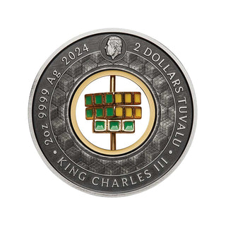 Rubik’s™ Cube 50th Anniversary 2024 2oz Silver Antiqued Coloured Coin