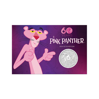 Pink Panther 60th Anniversary 2024 1oz Silver Coin in Card