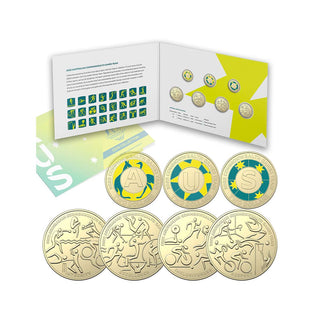 2022 Australian Commonwealth Games Team 7 Coin $1 And $2 Coin Set