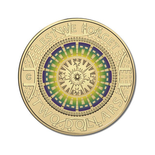 2017 Lest We Forget Coloured $2 C Mintmark