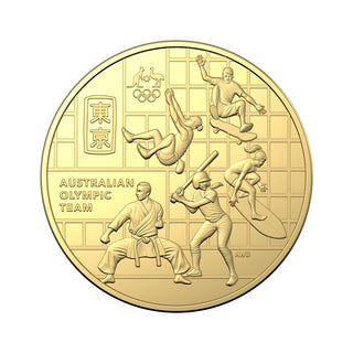 2020 Australian Olympic Team 50c Round Gold Plated