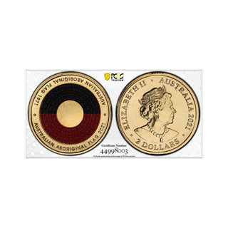 2021 $2 50th Anniversary Aboriginal Flag Graded MS68