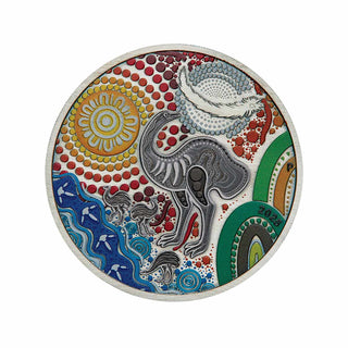 2025 Emu Utingat 2oz Silver Antiqued Coloured Coin