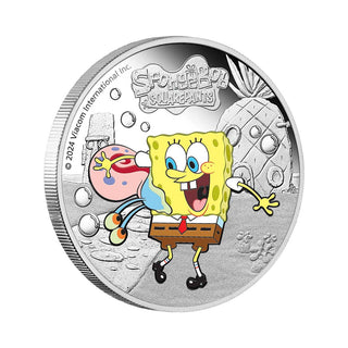 SpongeBob SquarePants – SpongeBob & Gary 2024 1oz Silver Proof Coloured Coin