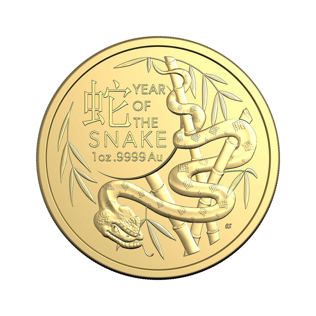2025 $100 1oz Gold Bullion Coin - Lunar Series - Year of the Snake RAM