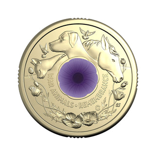 2024 $2 'C' Mintmark Coloured Uncirculated Coin - War Animals Remembrance