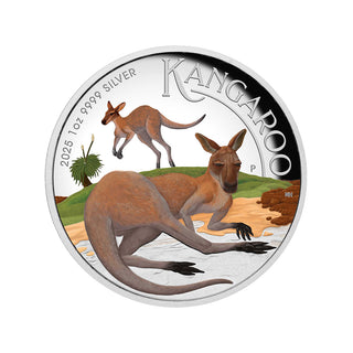 2025 Australian Kangaroo 1oz Silver Proof High Relief Coloured Coin