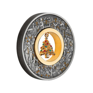 2025 Santa's Workshop 2oz Silver Antiqued Coloured Coin (LEAVE AS DRAFT)