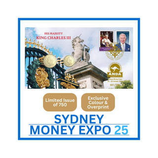 2025 King Charles III $ And $2 PNC - ANDA Sydney Money Expo Overprint