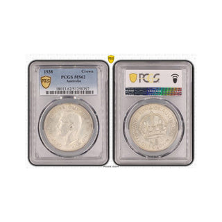 1938 Australian Crown 5 Shilling Graded MS62