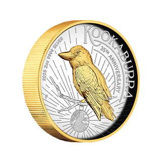 2025 Australian Kookaburra 2oz Silver Proof High Relief Gilded Coin