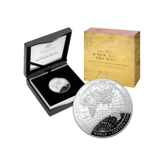 2019 - $5 1812 A New Map of the World Silver Proof Domed Coin