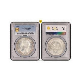 1937 Australian Crown 5 Shilling Graded MS63