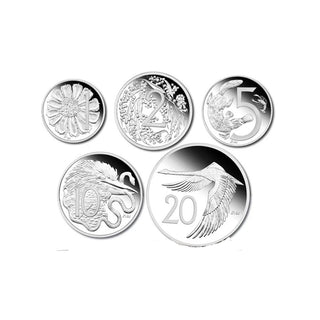 2009 Australian Decimal Pattern 5 Coin Silver Proof Set With No Outer Box
