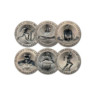 1994-96 Olympic Heritage 6 Coin $10 Silver Set