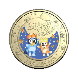 2025 Bluey Christmas $1 Coloured Uncirculated Coin