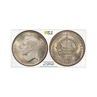 1937 Australian Crown 5 Shilling Graded MS64