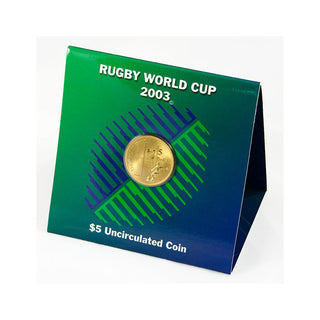 2003 Rugby World Cup $5 Uncirculated Coin