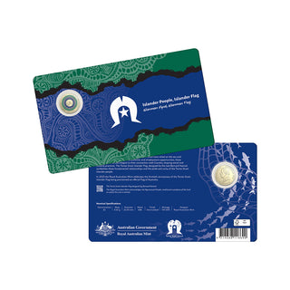2025 $2 'C' Mintmark Coloured Carded Coin - 30th Anniversary Of The Torres Strait Islander Flag