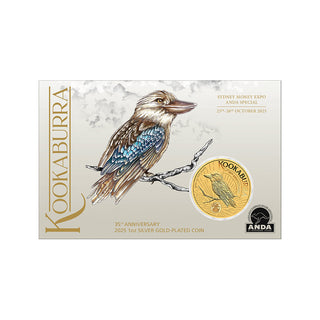 2025 Sydney Money Expo ANDA Special 35th Anniversary Of The Australian Kookaburra 1oz Gold-Plated Coin