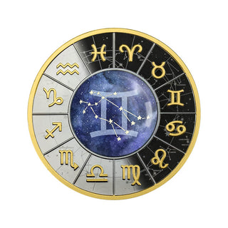 Gemini Zodiac Signs 2023 Silver Black Proof