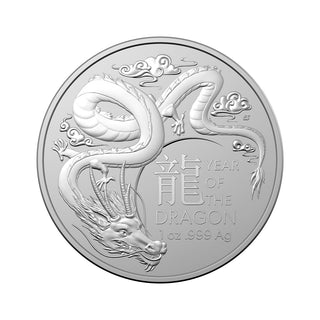 Year of the Dragon 2024 $1 1oz Silver Bullion Coin RAM