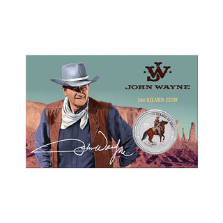 2021 John Wayne $1 Tuvalu Coloured 1oz Silver Coin