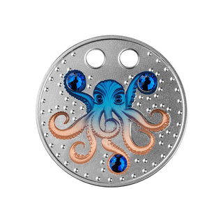 2022 The Octopus Coloured Silver Pendant