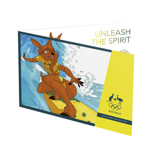 2020 Tokyo Olympics $2 Five Coloured Coin Set - Surfing Roo Version