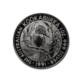 1991 The Australian Kookaburra 1oz Silver Bullion