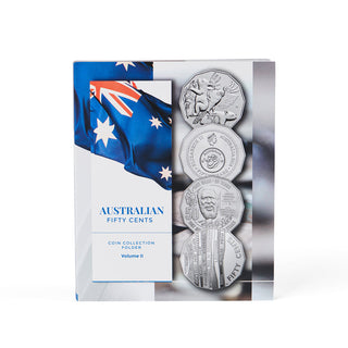 Australian 50c Coin Collection Folders Volume I & II