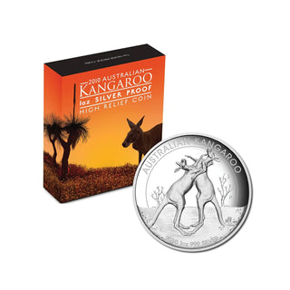 2010 Australian Kangaroo 1oz Silver Proof High Relief Coin