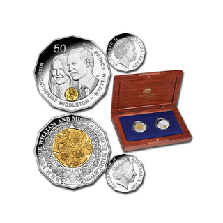 2011 Royal Wedding Selectively Gold Plated 50c Silver Proof Set