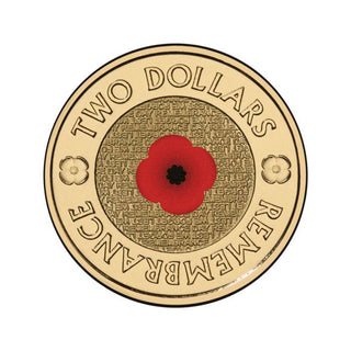 2012 Remembrance Day $2 Coloured Red Poppy From Roll