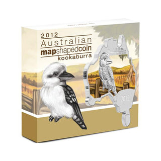 2012 Australian Map Shaped Kookaburra 1oz Silver Coin