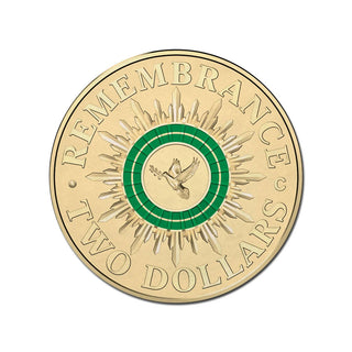 2014 C Mintmark Remembrance Day $2 Coloured Carded Coin