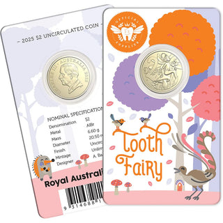 Tooth Fairy 2025 $2 Uncirculated Coin in Card