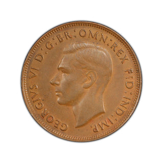 1946 M One Penny 1d Graded AU53