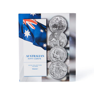 Australian 50c Coin Collection Folders Volume I & II