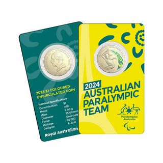 2024 $1 Coloured Uncirculated Coin - Australian Paralympic Team