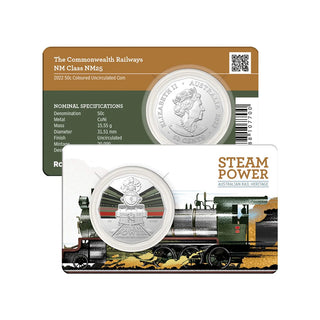 2022 Australian 50c Coloured Steam Trains NM Class NM25