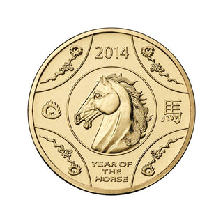 2014 Lunar Year of the Horse $1 Uncirculated Carded Coin