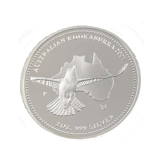 2001 Kookaburra 2oz And 1oz Silver Proof Coin Issue Two Coin Set