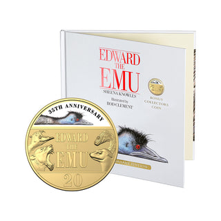 35th Anniversary Of Edward The Emu - Special Deluxe Edition Book - 2023 20c Gold-Plated Colour Printed Uncirculated