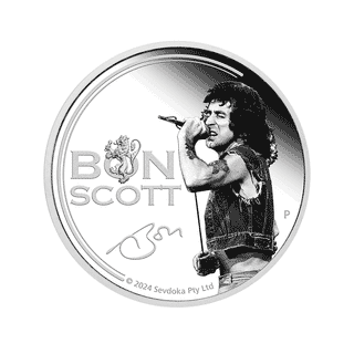 Bon Scott 2024 1oz Silver Proof Coloured Coin