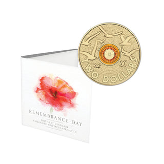 2015 C Mintmark Remembrance Day $2 Coloured Carded Coin