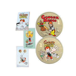 2021 Ginger Meggs Centenary Coloured $1, Two Coin Set