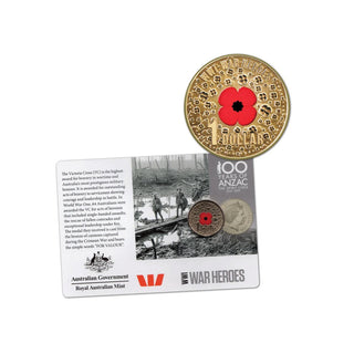 2015 ANZACS Remembered 15 Coin Set Including the War Heroes Red Poppy $1