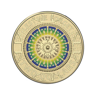 2017 Lest We Forget $2 Coloured Uncirculated Coin
